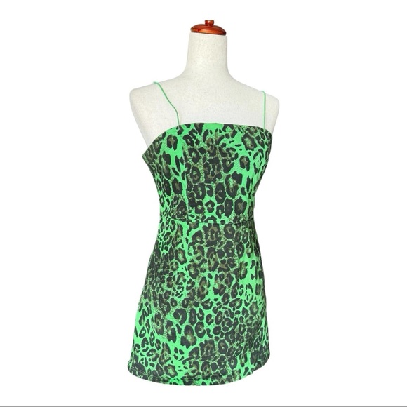 Valfre Green and Black Fitted Sleeveless Camisole Mini Dress - Picture 3 of 9
